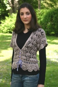 Artyarns Silk Blossom Cardigan Crocheted Pattern I 111