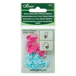 Clover Quick Locking stitch markers for knitting or crochet Medium 3031