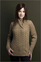 Karabella Cabled Sweater with Shawl Collar Sweater KK 587