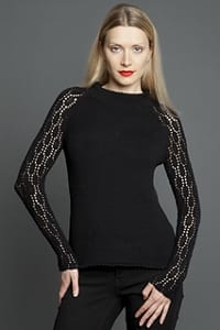 Karabella Black Top with Lacy Sleeves pattern KK 646