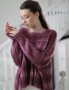 Jody Long Airspun Yarn Sweater Pattern Olivia